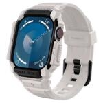 Spigen Apple Watch Series 10 46mm rugged armor pro pótszíj (egyedi méret, szilikon, ütésállóság + szilikon keret) bézs (ACS08607)