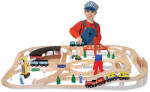 Melissa & Doug Set Trenulet din lemn cu depou Melissa and Doug (MD0701)