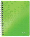 Leitz Spirálfüzet, A5, vonalas, 80 lap, LEITZ „Wow, zöld (E46390054)