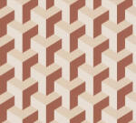 Modern geometrikus háromdimenziós minta bézs terrakotta és krémszín tónus tapéta (78150-3)