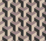  Modern geometrikus háromdimenziós minta bézs szürkéslila és fekete tónus tapéta (78150-1)