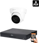 DAHUA 1 dome kamerás 8MP 4K kamera rendszer szett 30 méter éjjellátással (HAC-DOME-30M-8MP-1)