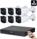 DAHUA 6 kamerás 8MP 4K kamera rendszer szett 40 méter éjjellátással