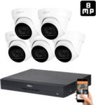 DAHUA 5 dome kamerás 8MP 4K kamera rendszer szett 30 méter éjjellátással (HAC-DOME-30M-8MP-5)