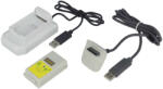 VHBW Play & Charge Kit - 1x Töltő, 1x Töltőkábel, 1x Akkumulátor Fekete Szürke Fehér (888400876)