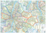  Budapest falitérkép fémléces, fóliás Budapest térkép, Budapest várostérkép 140x100 cm (2024)