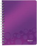 Leitz Caiet cu spirala A5, 80 file, matematica, mov, LEITZ WOW (LZ46410062)