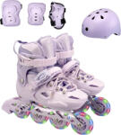 Action Pastel Lila Görkorcsolya szett, sisakkal, védőfelszereléssel, S méret (28-31) mályva|rózsaszín