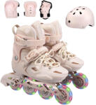 Action Pastel Tan Görkorcsolya szett, sisakkal, védőfelszereléssel, M méret (32-35) barna