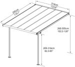 Palram Pergola terasztető Capri 5méret 314 x 286 cm (21400)