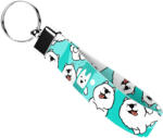 april & june Szamojéd, kék - Kulcstartó - Samoyed, blue - april & june (anj-kc-172-S)
