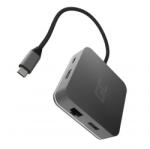 Green Cell Többportos adapter 6 az 1-ben USB-C-ről USB-C-re, 3xUSB-A, HDMI, Ethernet (AK61)