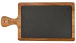 Perfect Home Tavă de servire elegantă din piatră cu mâner din lemn de acacia 26x18 cm Tava