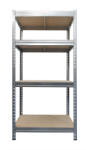 AR Shelving BULLRACK RIVET nagy teherbírású polc, farostlemez polclapokkal, 200x100x60cm, 4 polclap, terhelhetőség 600kg/polclap, horganyzott