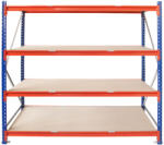 AR Racking Nagy fesztávú (komissiózó) XL polc 200X150X80cm, terhelhetőség 1000kg, kék és narancssárga, fémváz és HDF polcok