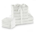 Restilo Fehér frottír pamut törölköző és fürdőlepedő készlet 10 db-os Amari - Restilo