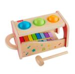 Mattel Fisher-Price, Xilofon din lemn cu ciocanel, jucarie pentru copii Instrument muzical de jucarie