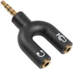 Sencor Audio jack elosztó, átalakító, adapter, 3, 5 jack 4 pólus - 2 x 3, 5 jaxk 3 pólus, SAV 188-000
