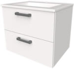 MIRANO fiókos fürdőszobai mosdószekrény - 50 cm (magasfényű fehér) - miniwebshop