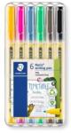 STAEDTLER Tűfilc készlet, 0, 6 mm, STAEDTLER "Noris® 307", 6 különbözõ szín (6 db) (TS307SB6)