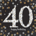 Amscan Happy Birthday Gold 40 szalvéta 16 db-os 33*33 cm (DPA511545)