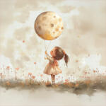 Takoy Prémium pamut NELA PANEL M kislány holddal a kezében