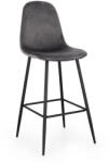 Bizzotto Set 4 scaune bar otel negru catifea gri Irelia 44x53x112 cm (0734243)
