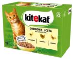 Kitekat Baromfi zselés lakoma 12x85g teljes értékű nedves eledel felnőtt macskáknak csirkével, pulykával és baromfival zselében