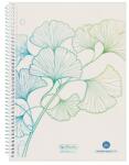 Herlitz Spirálfüzet A5 / 70 lap, kockás, GREENline Ginkgo