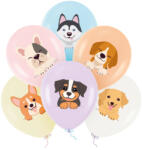PartyPal Mintás latex lufi 11" 28cm 6db, Kutyák (LUFI637034)