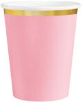 PartyPal Papírpohár 2, 2 dl 6db Rózsaszín, Arany széllel (LUFI399532)