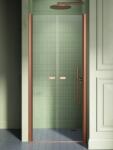 NEW TRENDY New Soleo Copper Brushed zuhanyajtók 130 cm dönthető réz csiszolt/átlátszó üveg D-0548A (D0548A)