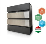 Gomboss/Perfekto Postaláda Fence Design III. Antracit+szálcsiszolt dekor (49-P00042-27)