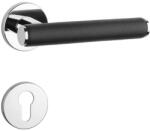 APRILE EGERIA Körrozettás R SLIM 7MM LC/ Fekete bőr - Fényes króm színű/ Fekete bőr PZ (AS-EGERIA-R-7S-LC-BLACK-LEATHER-52)