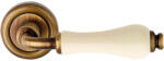 LINEA CALI Dalia súrolt bronz körrozettás kilincsgarnitúra elefántcsontszín porcelánnal 600 RB 103 P (LC-K260-OG)