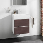 Hansgrohe Xevolos E 2 fiókos mosdószekrény mosdóhoz 58x47, 5 cm, matt fehér / sötét tölgy 54175730 (54175730)