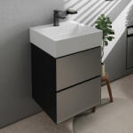 Hansgrohe Xevolos E 2 fiókos mosdószekrény kézmosóhoz 48x47, 5 cm, matt palaszürke / metál palaszürke 54174770 (54174770)