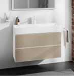 Hansgrohe Xevolos E 2 fiókos mosdószekrény 98x47, 5 cm, matt fehér / texturált bronz 54181390 (54181390)