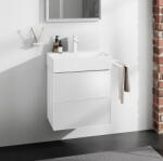 Hansgrohe Xevolos E 2 fiókos mosdószekrény mosdóhoz 58x47, 5 cm, matt fehér / metálfehér 54175320 (54175320)