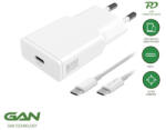 4smarts PDPlug Slim USB-C hálózati adapter + USB-C kábellel, 20W, 1A, 1, 5m, fehér (4S541120 + 4S541119)