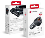 Forcell F-ENERGY CC50-1A1C autós töltő USB-C + USB-A PD QC3.0, 3A, 38W, carbon fekete