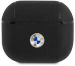 BMW Geniune Leather Silver Logo Apple AirPods 3 szilikon tok, fekete (BMA3SSLBK) - phoner