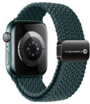  Forcell F-Design FA02 Apple Watch 42/44/45/49mm nylon mágneses szíj, sötétzöld - phoner