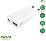 4smarts PDPlug Duos Slim USB-C-USB-A hálózati adapter 20W, GaN, 1A, fehér (4S541122)