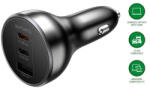 4smarts VoltRoad Ultimate USB-A-2xUSB-C autós töltő, 160W, fekete (4S541224)