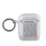 Karl Lagerfeld PU Embossed Karl Head Apple AirPods 1/2 tok, ezüst (KLA2PGKIPS) - phoner