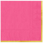PartyPal Szalvéta 33x33cm 10db Magenta, Arany széllel (LUFI499782)