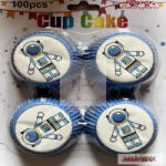  Muffin papír szett - Robotos - 100 db / csomag