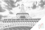  PontPöttyöző - Eiffel-torony Méret: 40x60cm, Keretezés: Kartonlemezen, Szín: Zöld