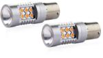 AMiO Set becuri auto cu LED CANBUS compatibil P21W BA15S 24 SMD 6.2W Orange 12/24V, destinat competitiilor auto sau off-road (AVX-AM02580) - mobiplaza